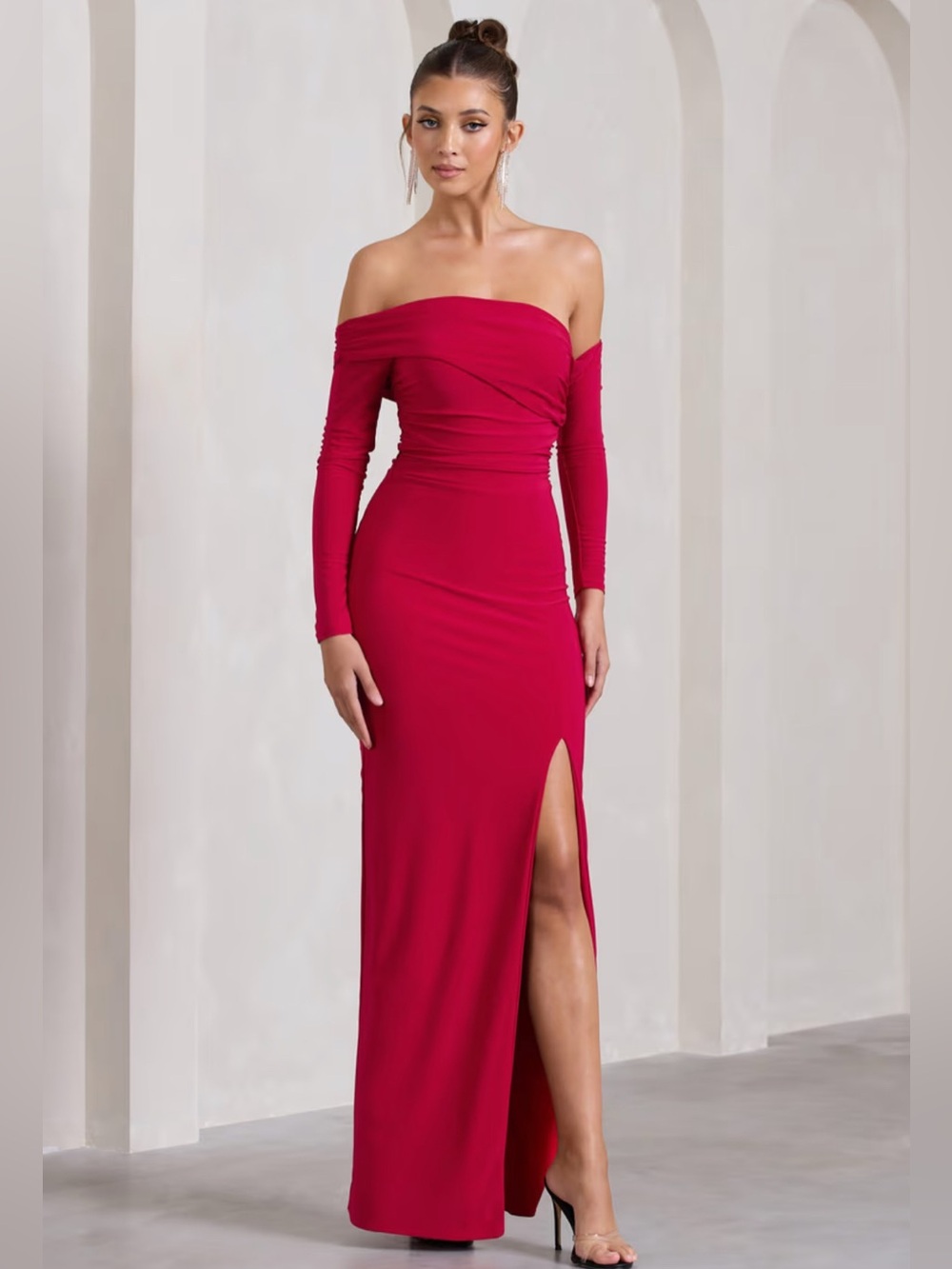 Club L London red maxi dress